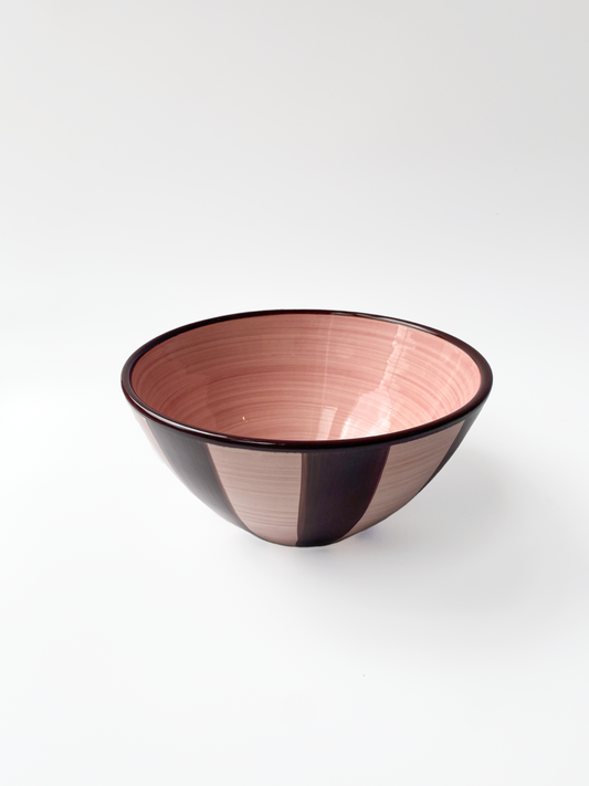 Pink & Brown Ceramic Salad Bowl