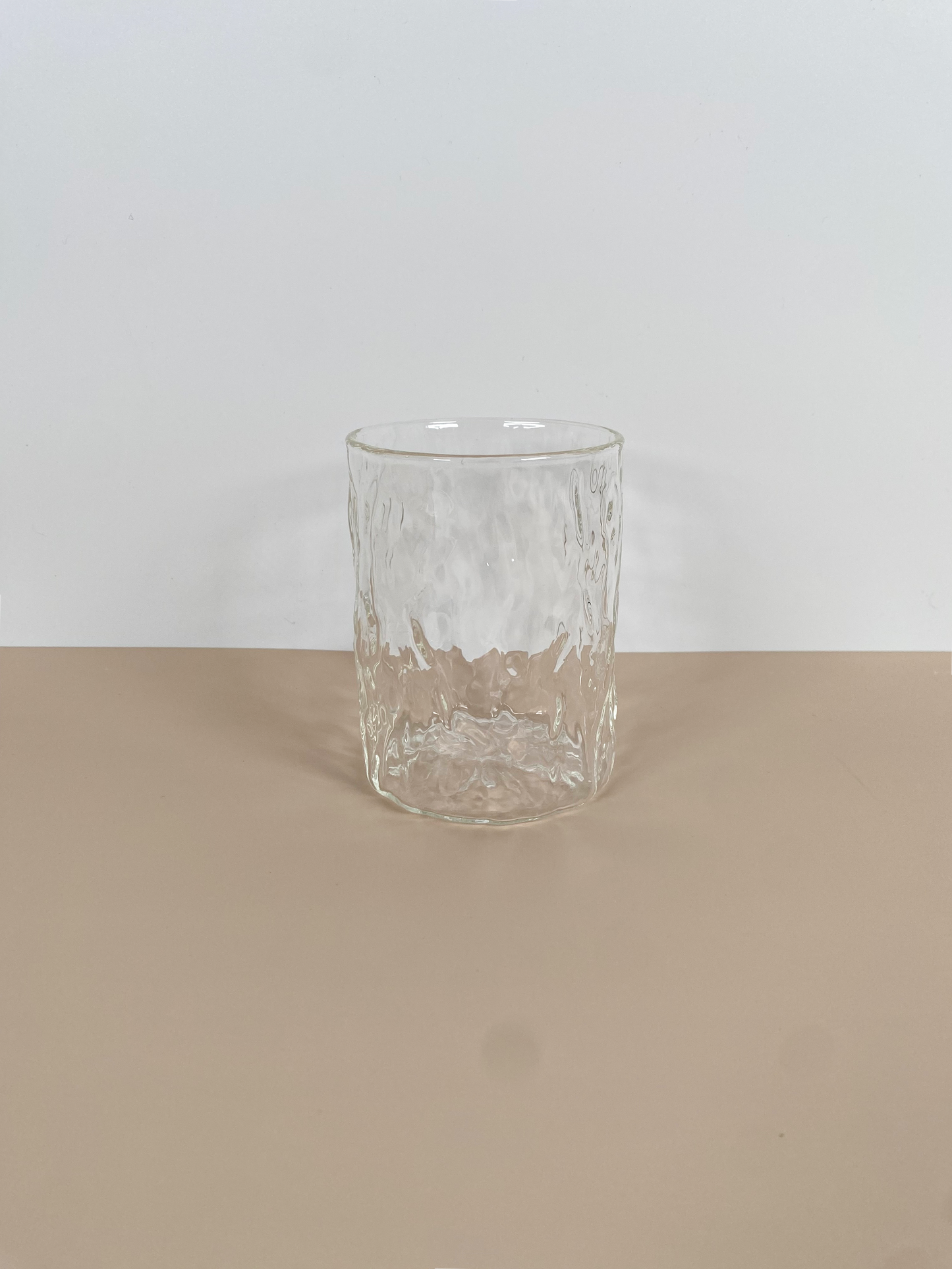 ribbed glass coffee cup with latte