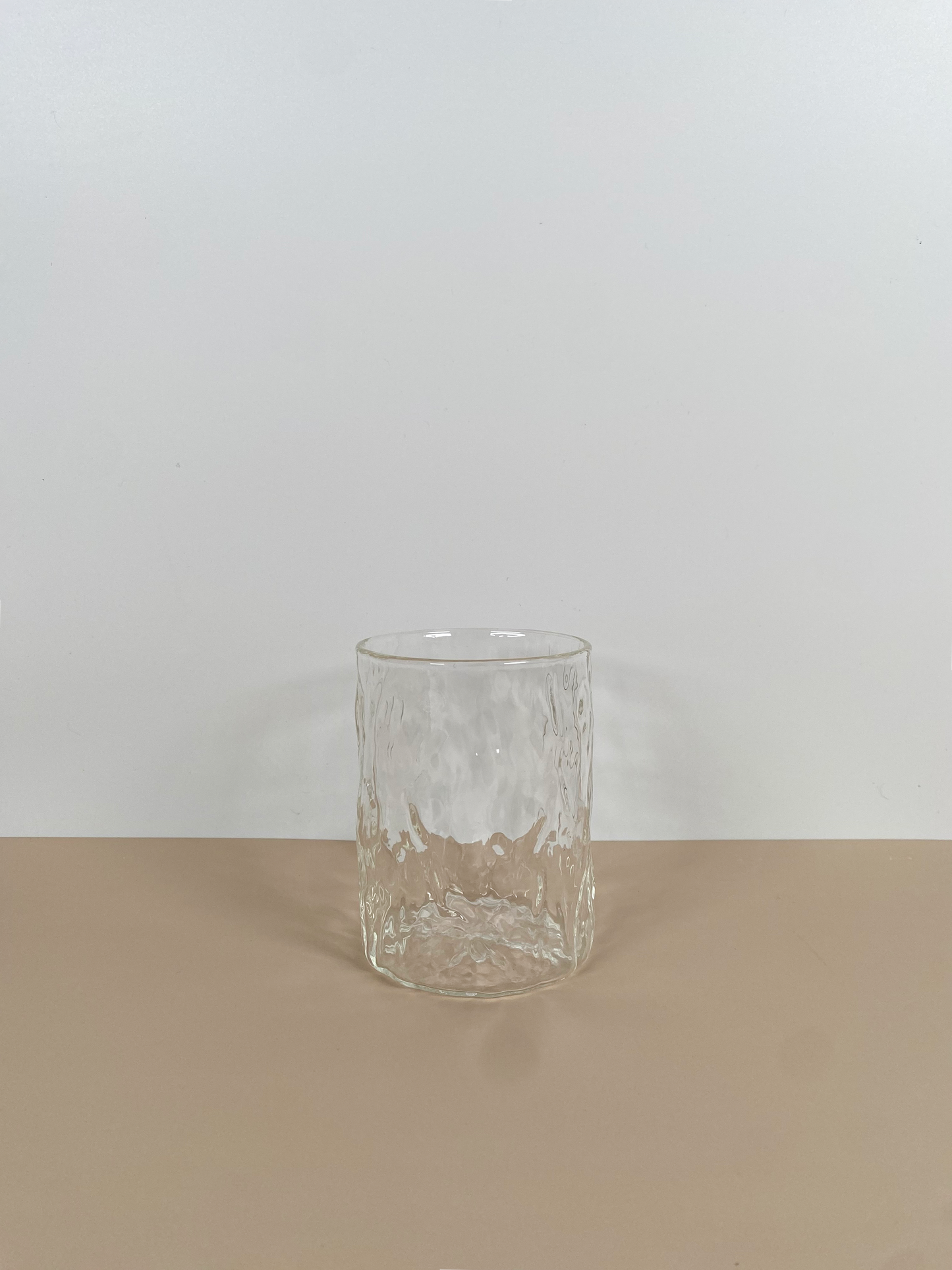 ribbed glass coffee cup with latte