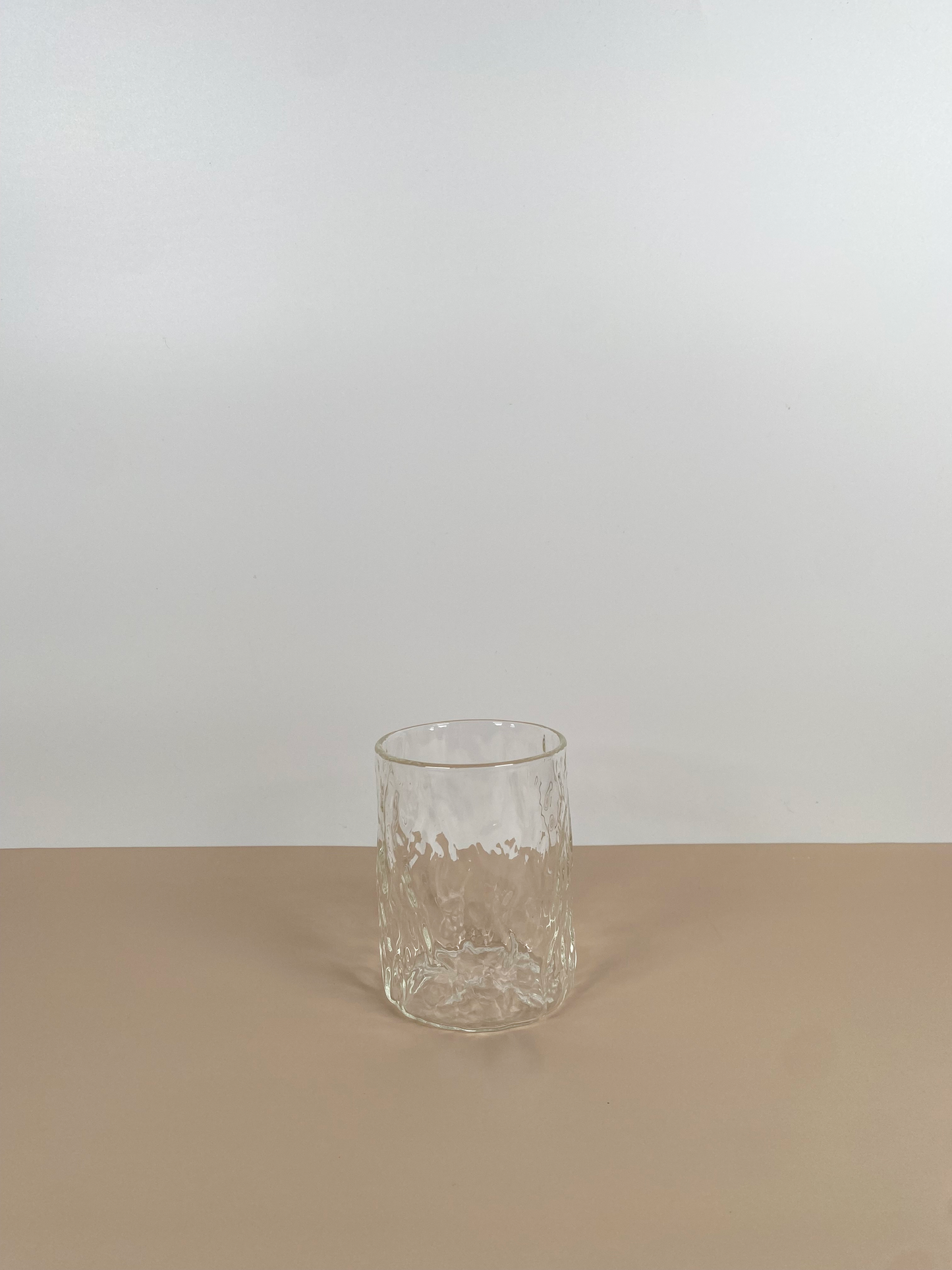 ribbed glass coffee cup with latte