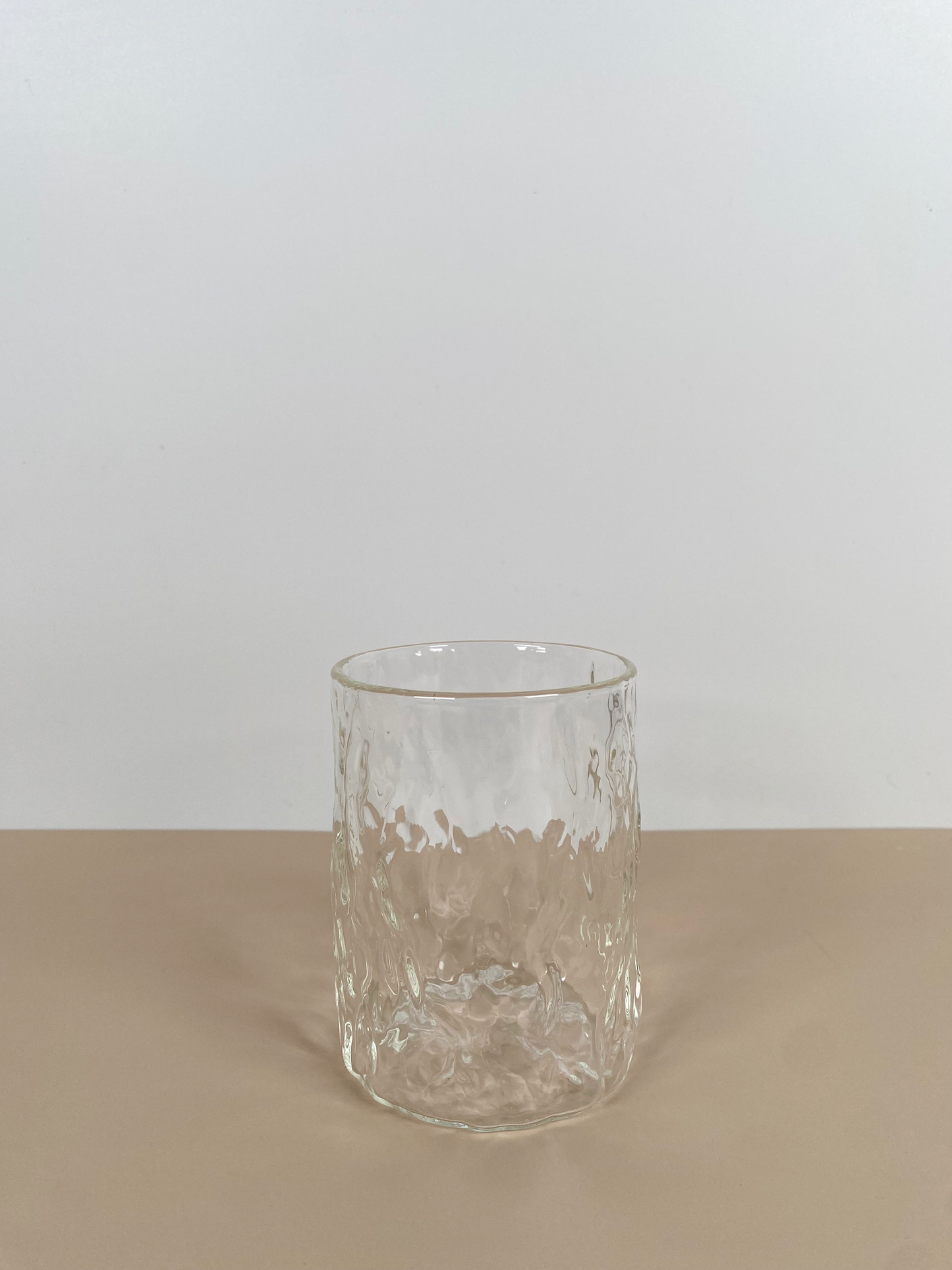 ribbed glass coffee cup with latte