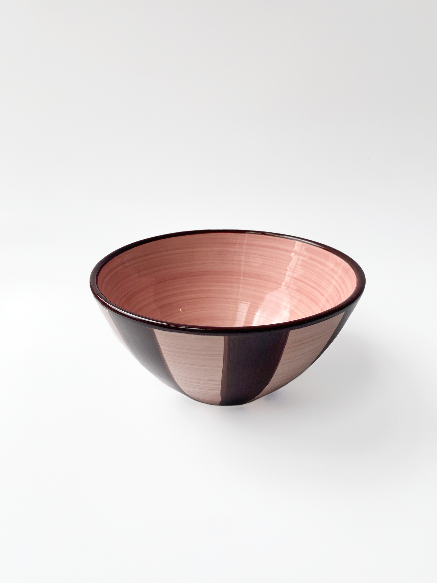 Pink & Brown Ceramic Salad Bowl