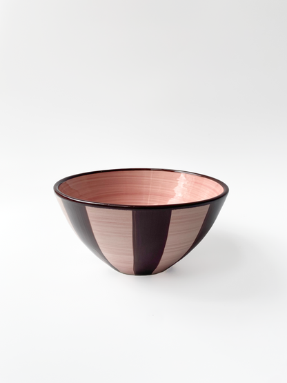 Pink & Brown Ceramic Salad Bowl