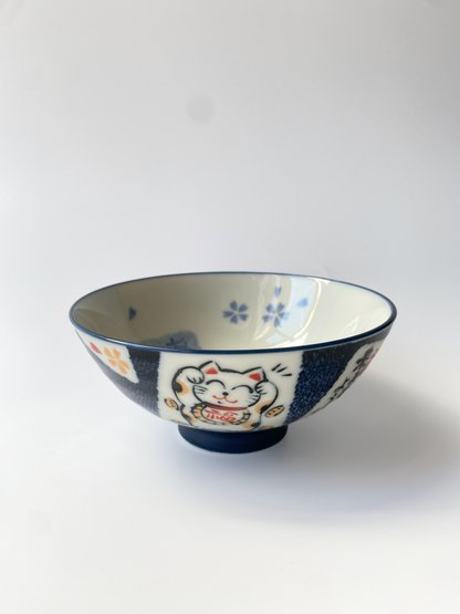 Maneki-Neko Cat Rice Bowl
